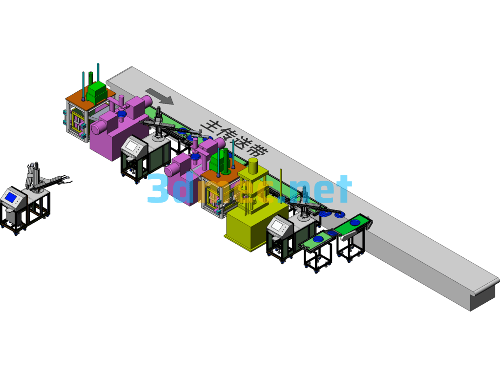 A Product Packaging Line Design Model - 3D Model SolidWorks Free Download