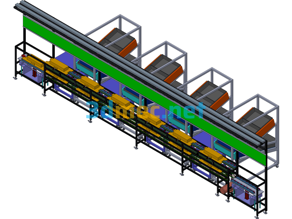 Double-Layer Differential Chain Line (With Angle-Adjustable Workbench) - 3D Model Exported Free Download