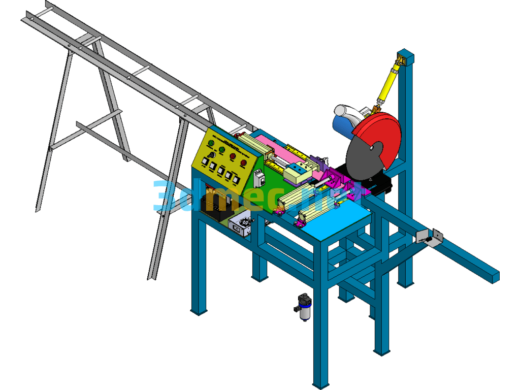 Bar Cutting Machine - 3D Model SolidWorks Free Download