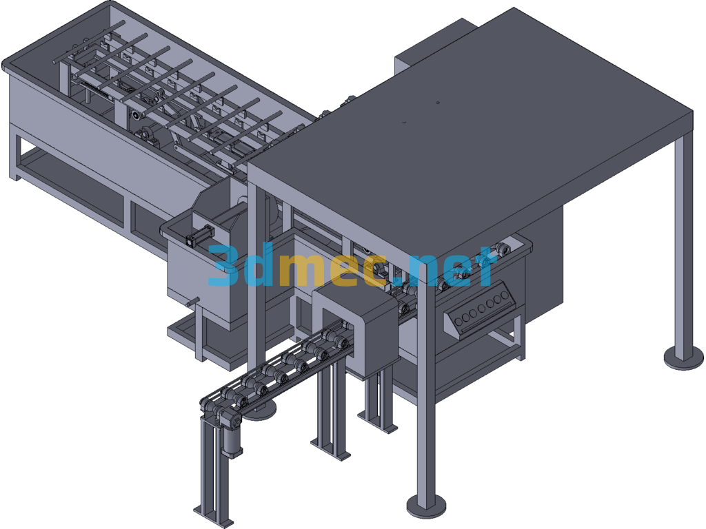 Rack Semi-Automatic Fluorescent Magnetic Particle Inspection Line - 3D Model Exported Free Download