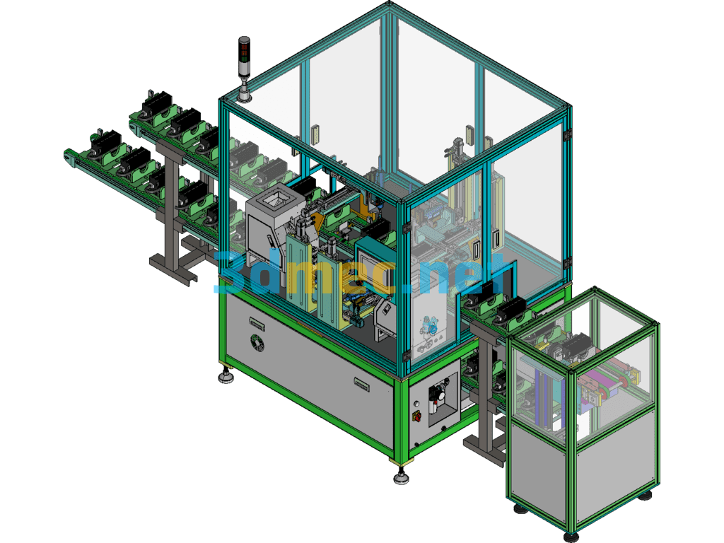 Online Automatic Screw Locking Machine For Electric Vehicle Controller - 3D Model Exported Free Download