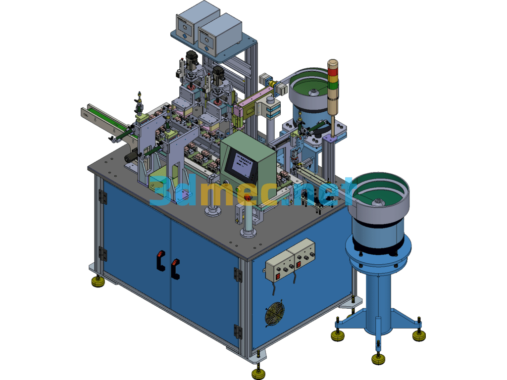 CRI Pin Insertion Machine Automatic Pin Insertion Machine Full Set Of Design Solutions - 3D Model ProE Creo.Elements Free Download