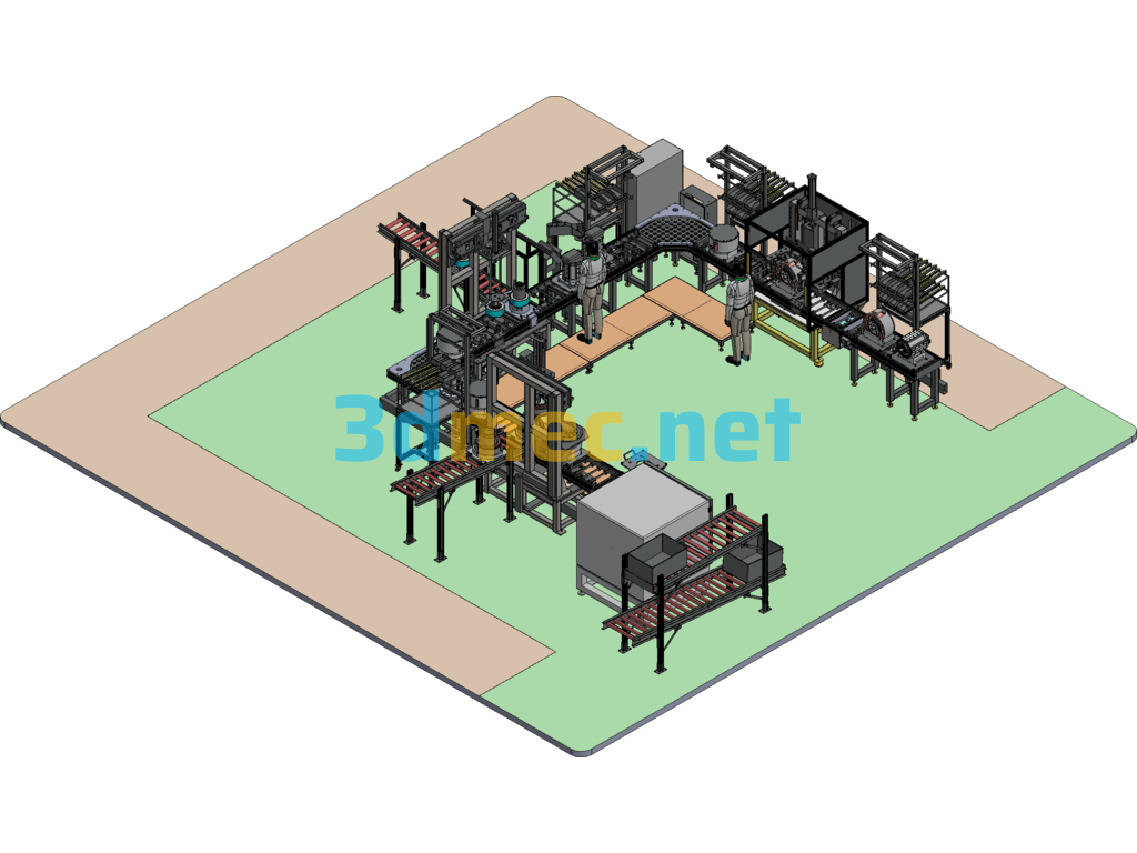 Motor Assembly Line - 3D Model Exported Free Download