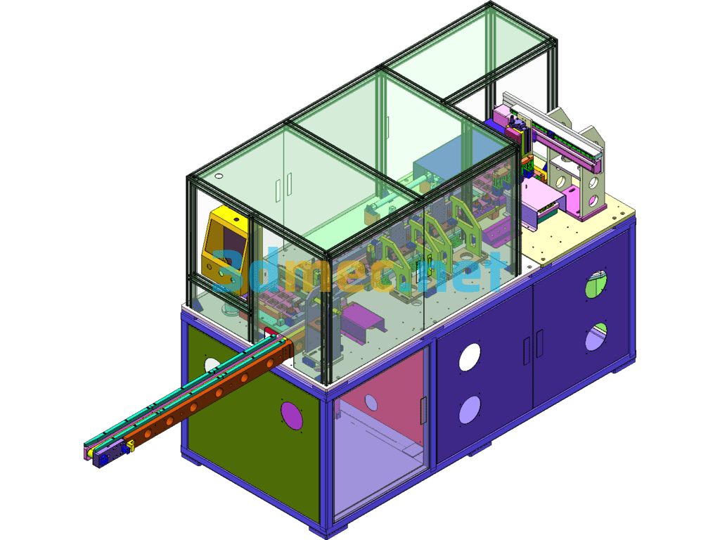 Mobile Phone Charger Automatic Testing And Dispensing Assembly Equipment - 3D Model SolidWorks Free Download