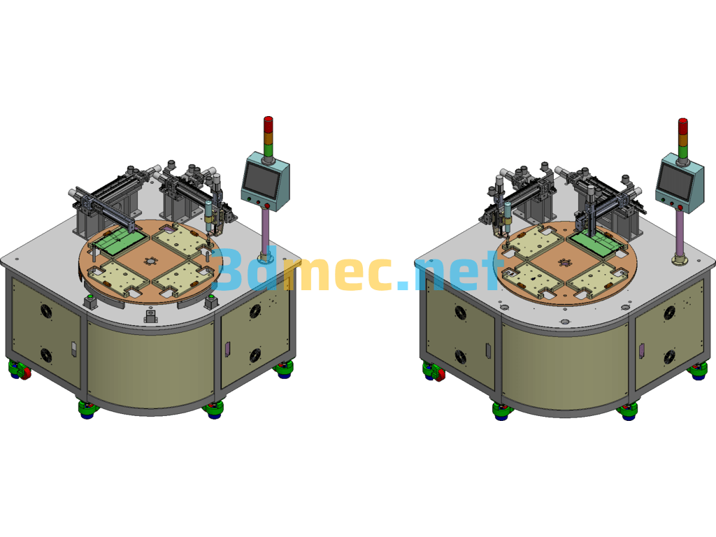 Automatic Screw Locking Machine Left-Hand Mass Production Machine - 3D Model SolidWorks Free Download