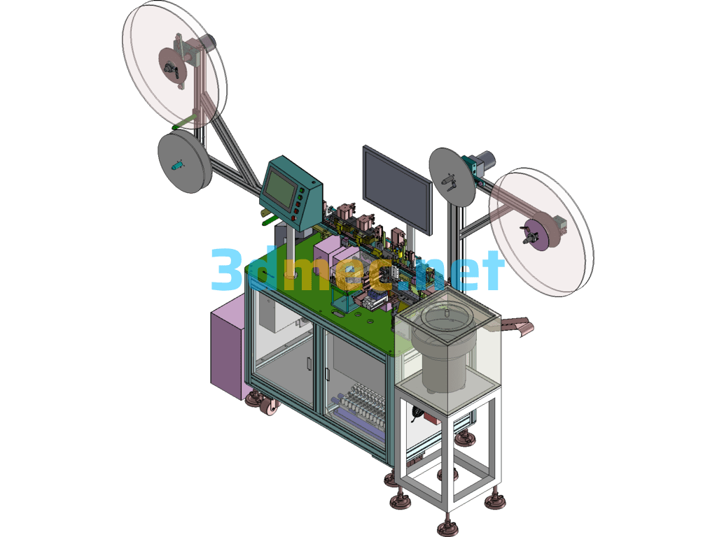 Drum Spring Assembly And Inspection Automatic Machine (In Mass Production, Including BOM Table) - 3D Model SolidWorks Free Download