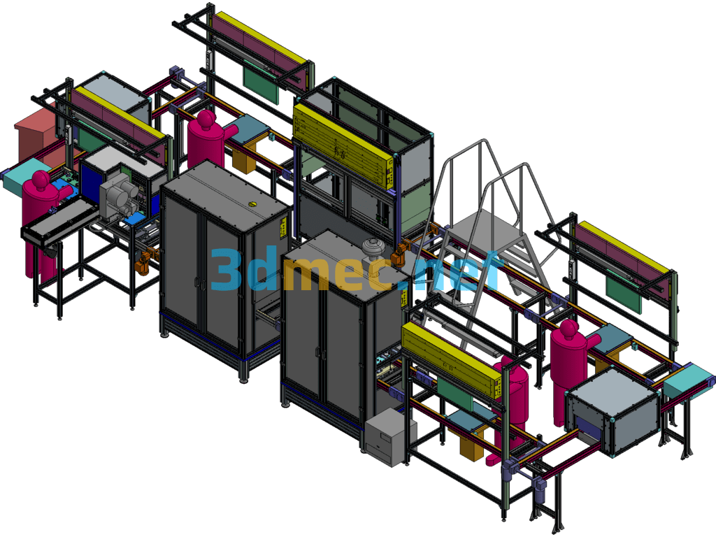 3D Model Of Production Line - 3D Model Exported Free Download