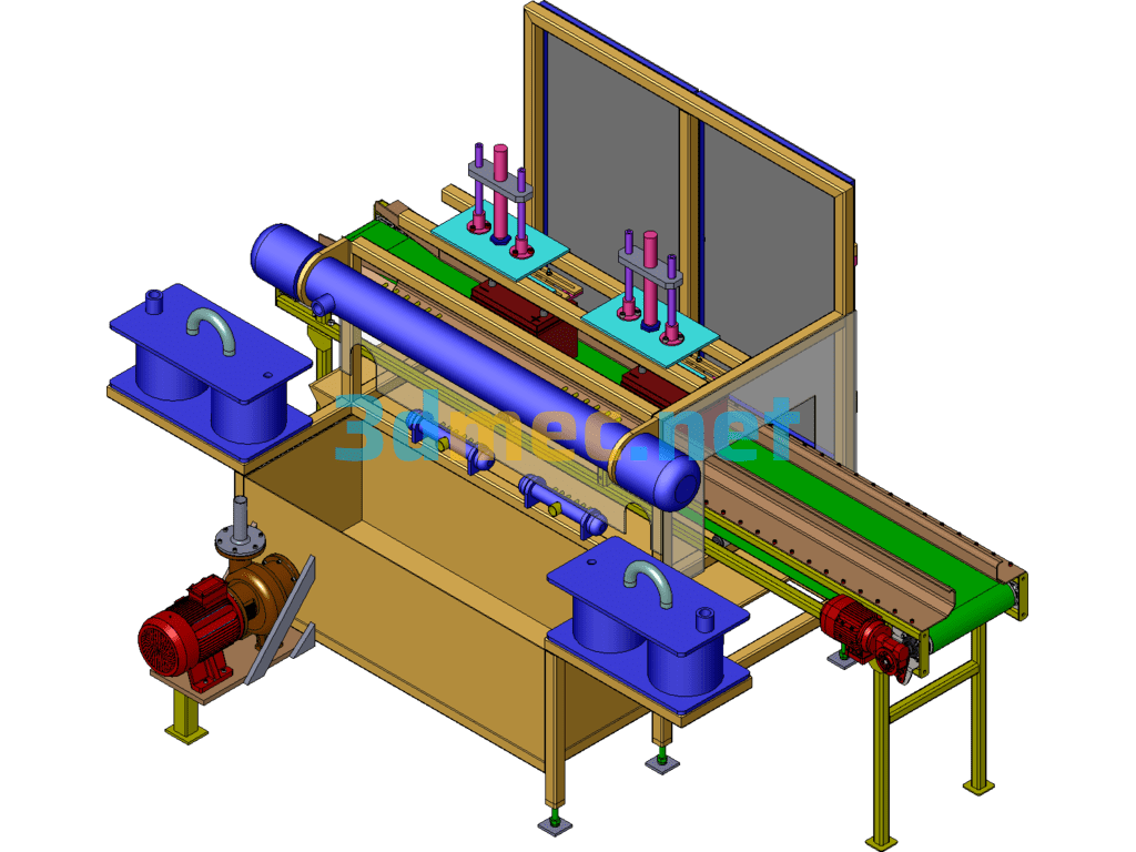 3D Model Of Six-Group Battery Automatic Assembly Line - 3D Model SolidWorks Free Download