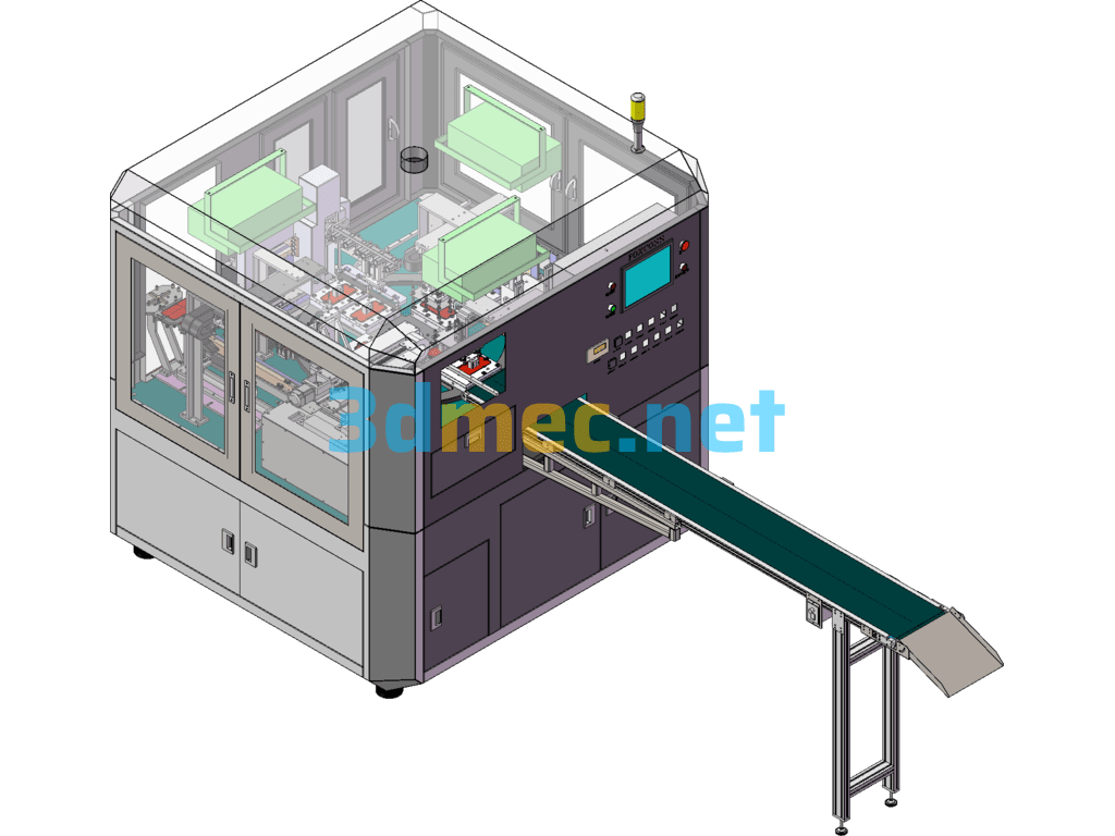 IPhone 7 Glass Shipping Film Laminating Machine (Code Reading, Code Spraying And Film Laminating Machine) - 3D Model SolidWorks Free Download