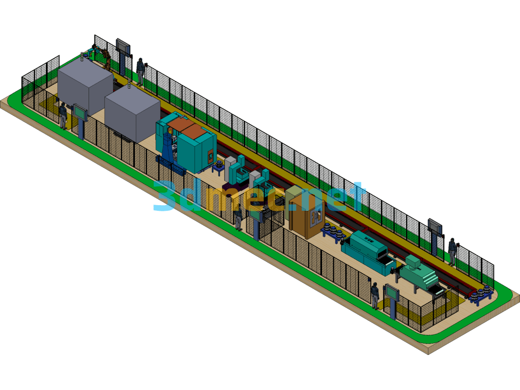 Gear Shaft Processing Production Line - 3D Model SolidWorks Free Download