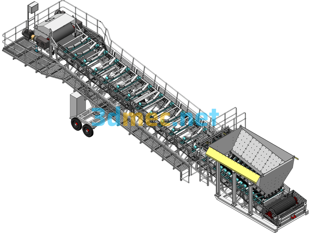 3D Diagram Of YD20-16 Belt Conveyor For Mining - 3D Model SolidWorks Free Download