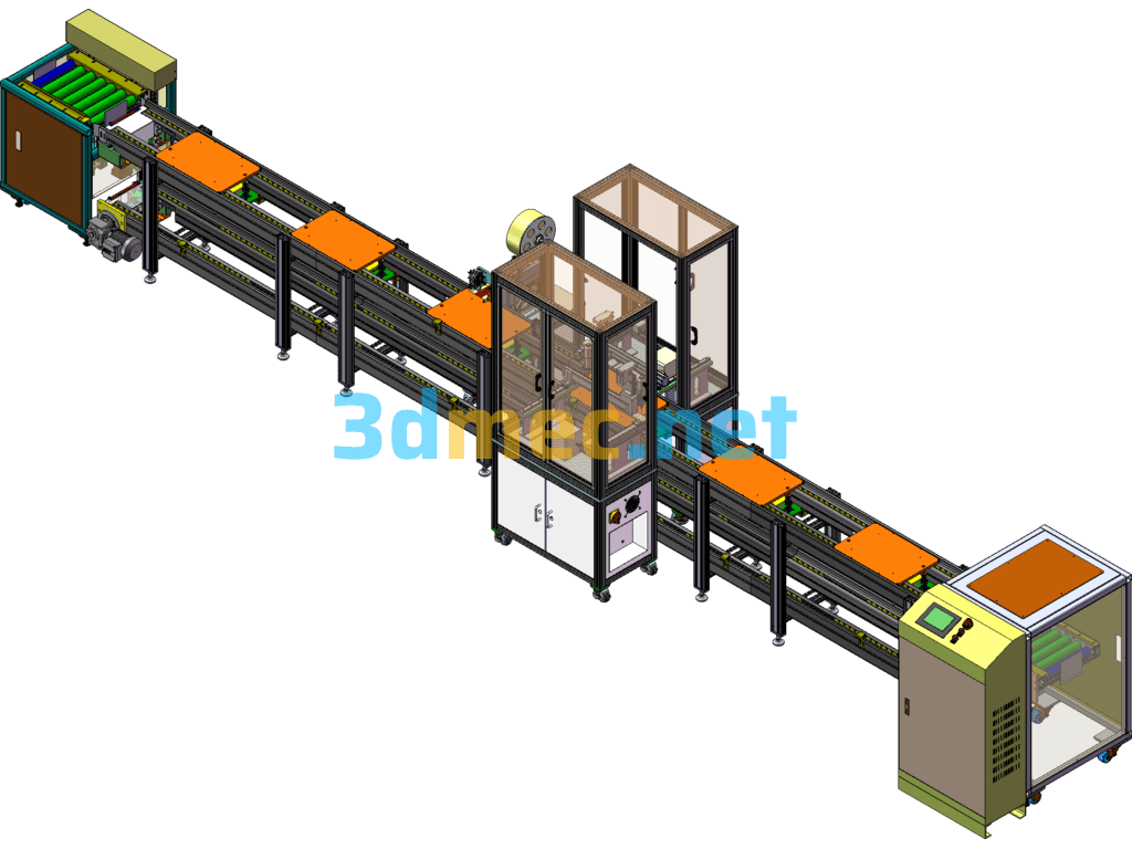 LED Light Stand Automatic Screw Locking And Labeling Integrated Line - 3D Model SolidWorks Free Download