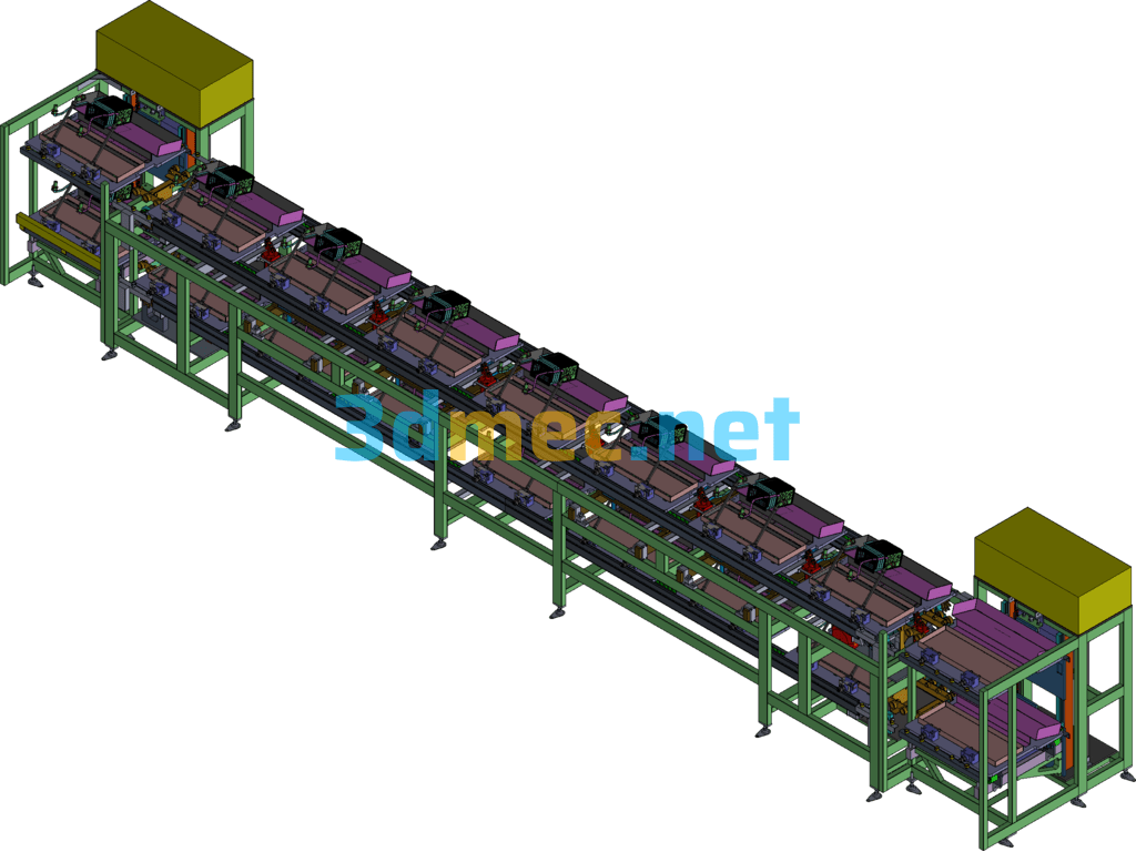 Double Speed Chain Production Line - 3D Model Creo.Parametric Free Download