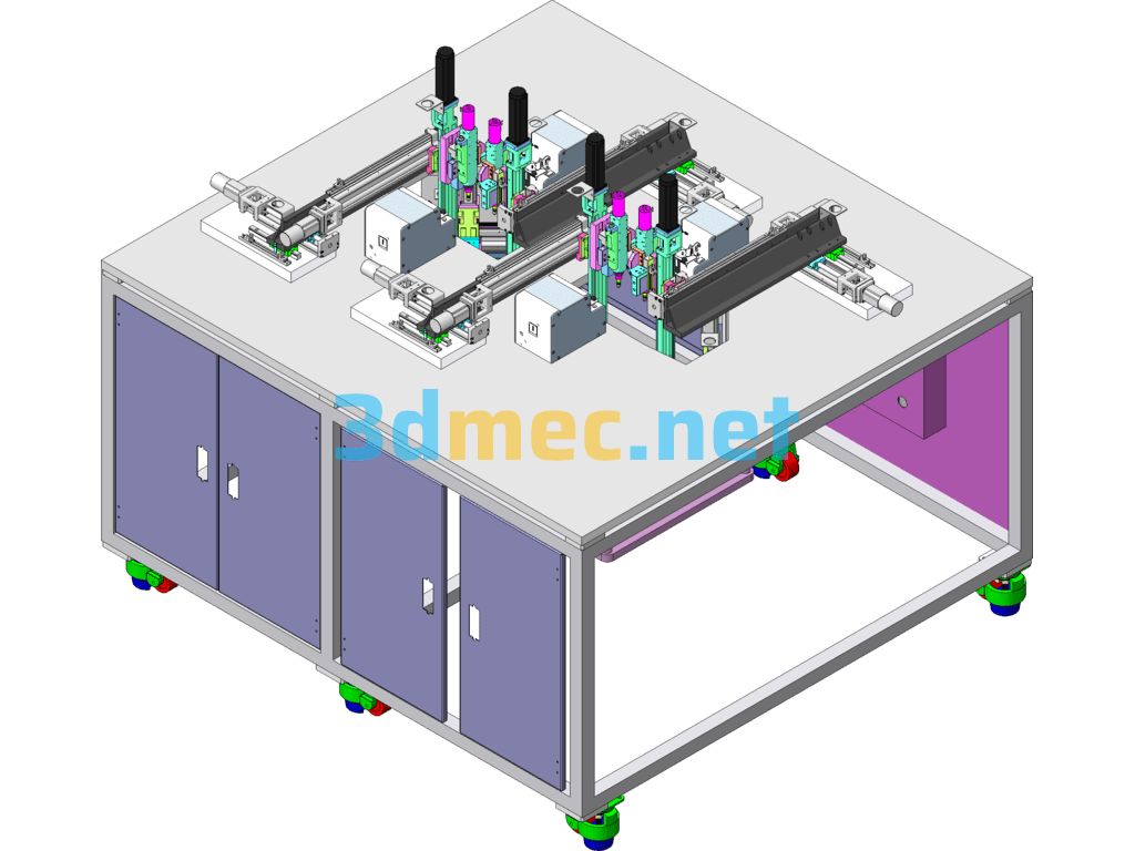 Automatic Pre-Installed Flange Equipment - 3D Model SolidWorks Free Download