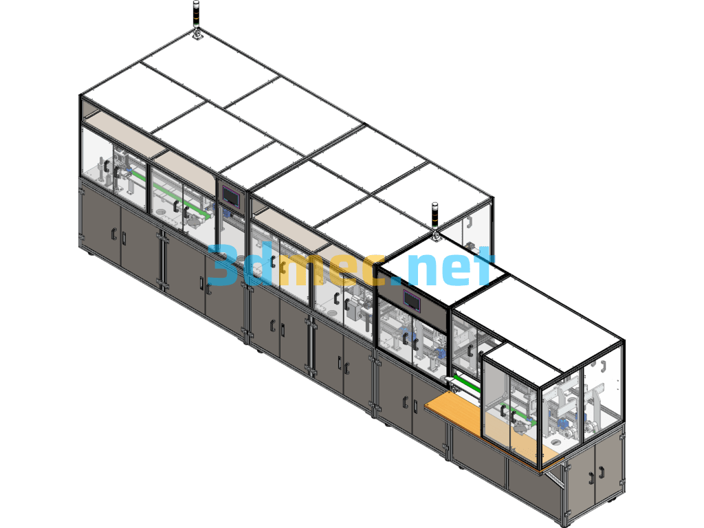 Transformer Production Line Back Section Detection Sorting Return Conveying Line - 3D Model SolidWorks Free Download