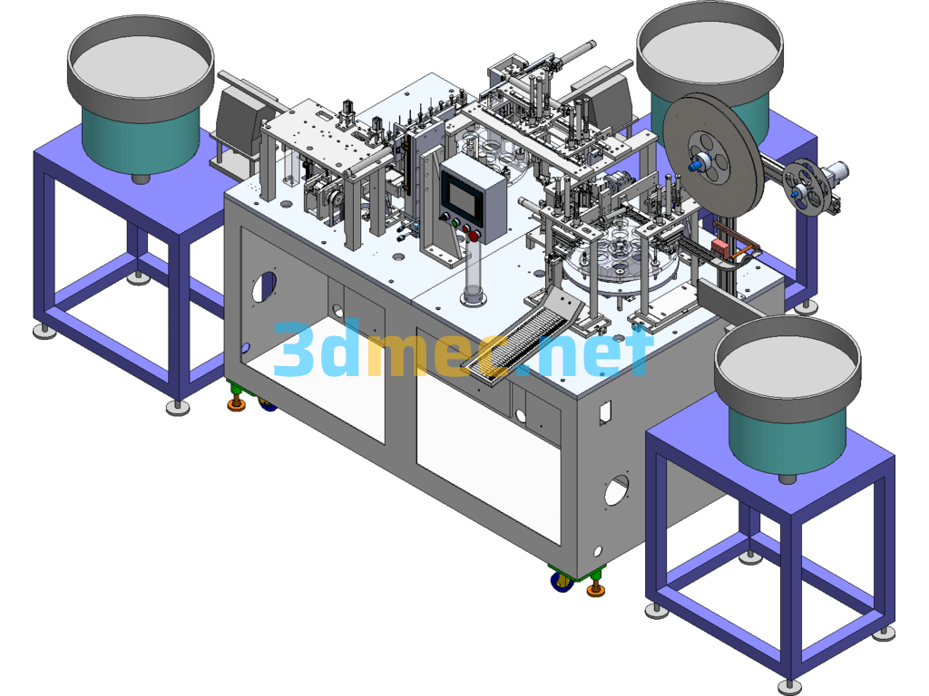 Antenna Parts Automatic Assembly Machine - 3D Model SolidWorks Free Download