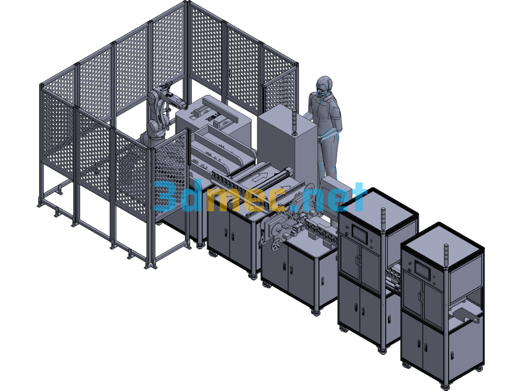 Cable Stripping, Marking, Classification And Bundling Of Integrated Cables - 3D Model Exported Free Download