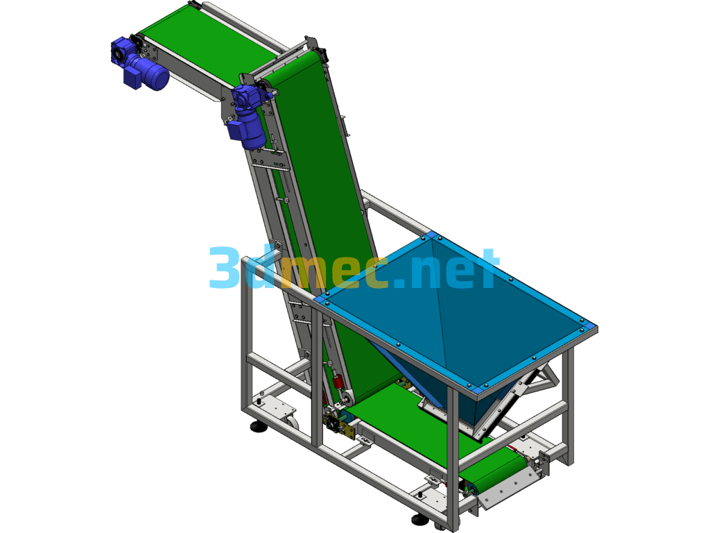 Conveyor With Containers And Dough Dispenser - 3D Model SolidWorks Free Download