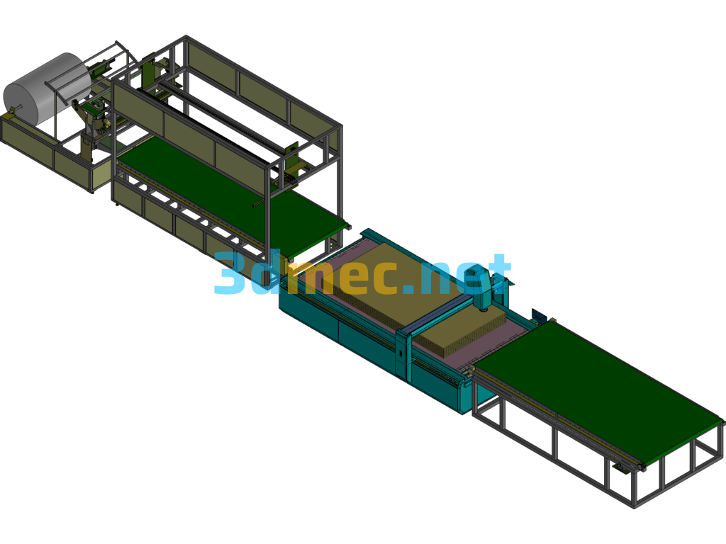 Cotton Laminated Cutting Line - 3D Model Exported Free Download