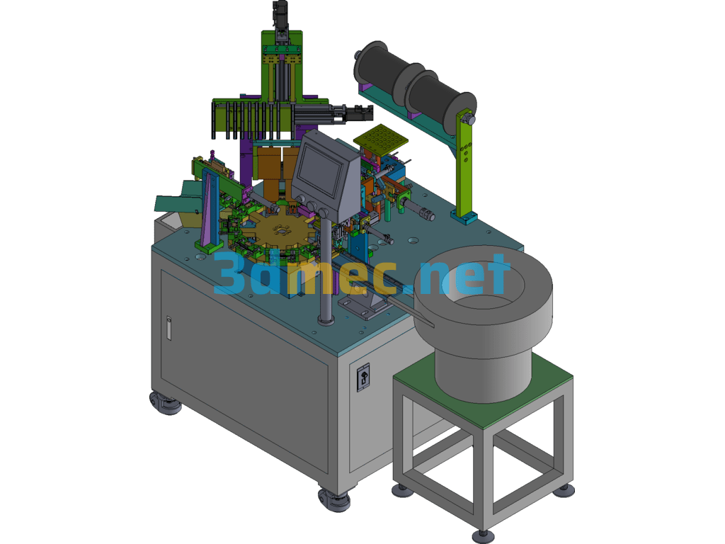 Automobile Airbag Parts Automatic Assembly Machine - 3D Model SolidWorks Free Download