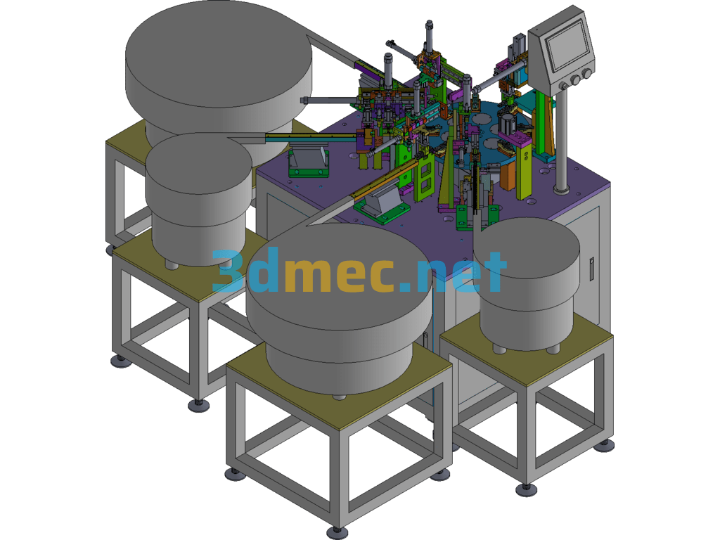 German Auto Parts Automatic Assembly Machine - 3D Model SolidWorks Free Download