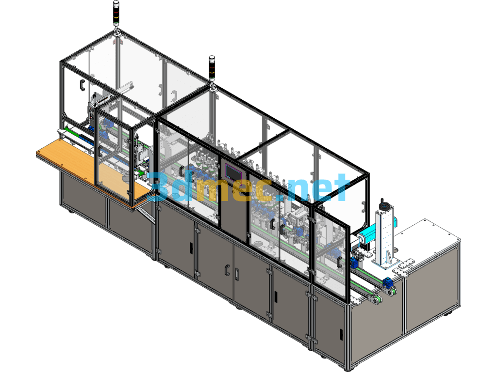 Transformer Production Line Front-End Shaping, Testing And Sorting Line - 3D Model SolidWorks Free Download