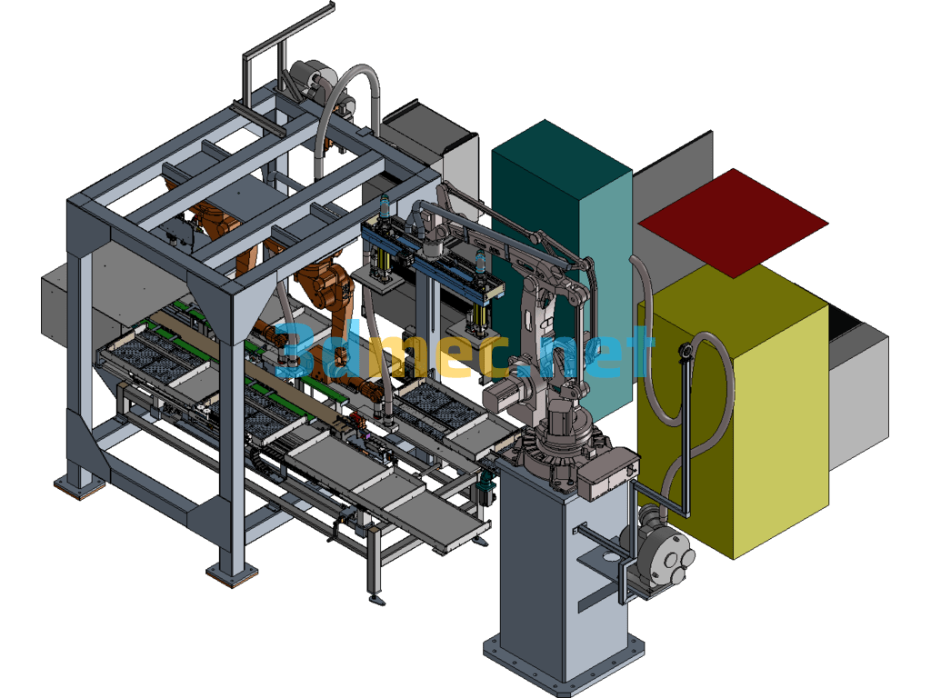 Sanitary Napkin Production Line - 3D Model SolidWorks Free Download