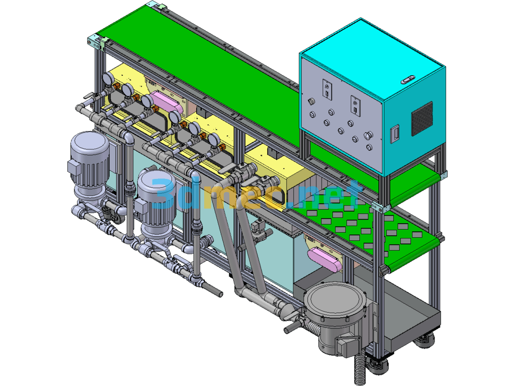 Mobile Phone Shell Cleaning Equipment After Grinding - 3D Model SolidWorks Free Download