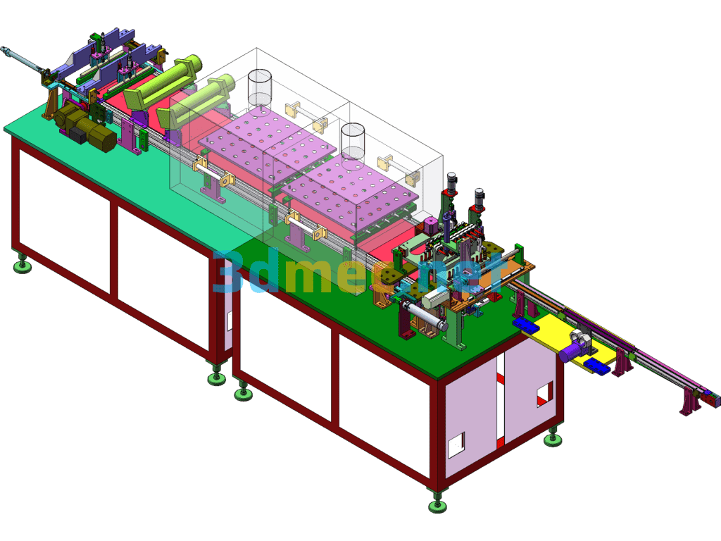 Buzzer Four-Sided Glue Dispensing And Drying Production Line - 3D Model SolidWorks Free Download