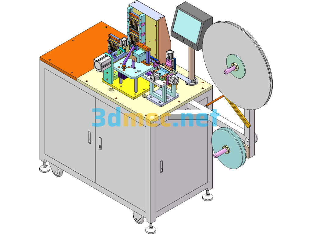 Tray Type Battery Automatic Plug-In Machine - 3D Model SolidWorks Free Download