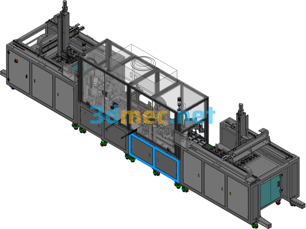 Fully Automatic Mobile Phone Film Laminating Line - 3D Model SolidWorks Free Download