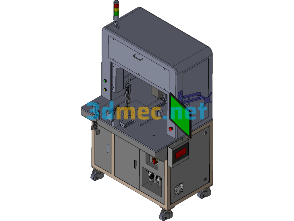 Three-Axis Screw Machine + Feeding Mechanism - 3D Model Exported Free Download