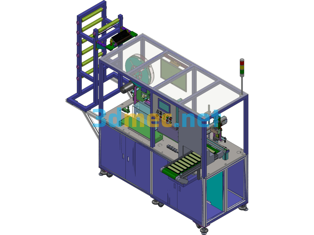 Non-Standard Automatic Flat Wire Cutting And Inspection Machine - 3D Model SolidWorks Free Download