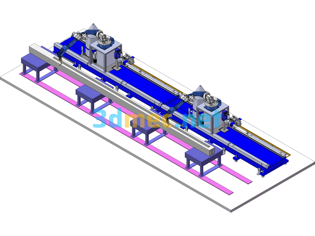 Robot Welding Line Solution - 3D Model SolidWorks Free Download