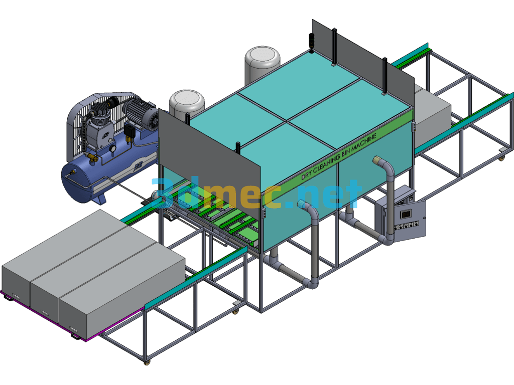 A Complete Set Of Drawings Of Cleaning Machines - 3D Model Exported Free Download