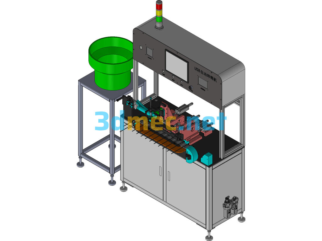 Fully Automatic USB Soldering Machine - 3D Model Exported Free Download