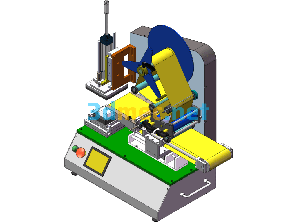 High Precision Automatic Labeling Machine - 3D Model SolidWorks Free Download