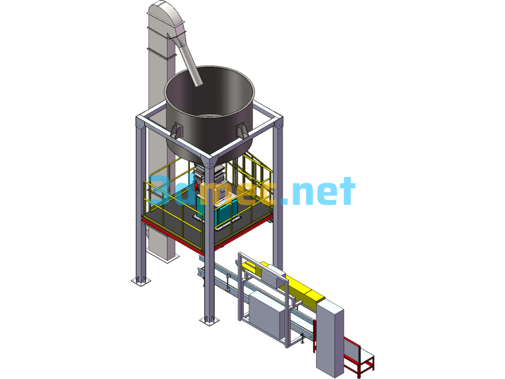 Vibration Packaging Machine (Already Used In Production) - 3D Model SolidWorks Free Download