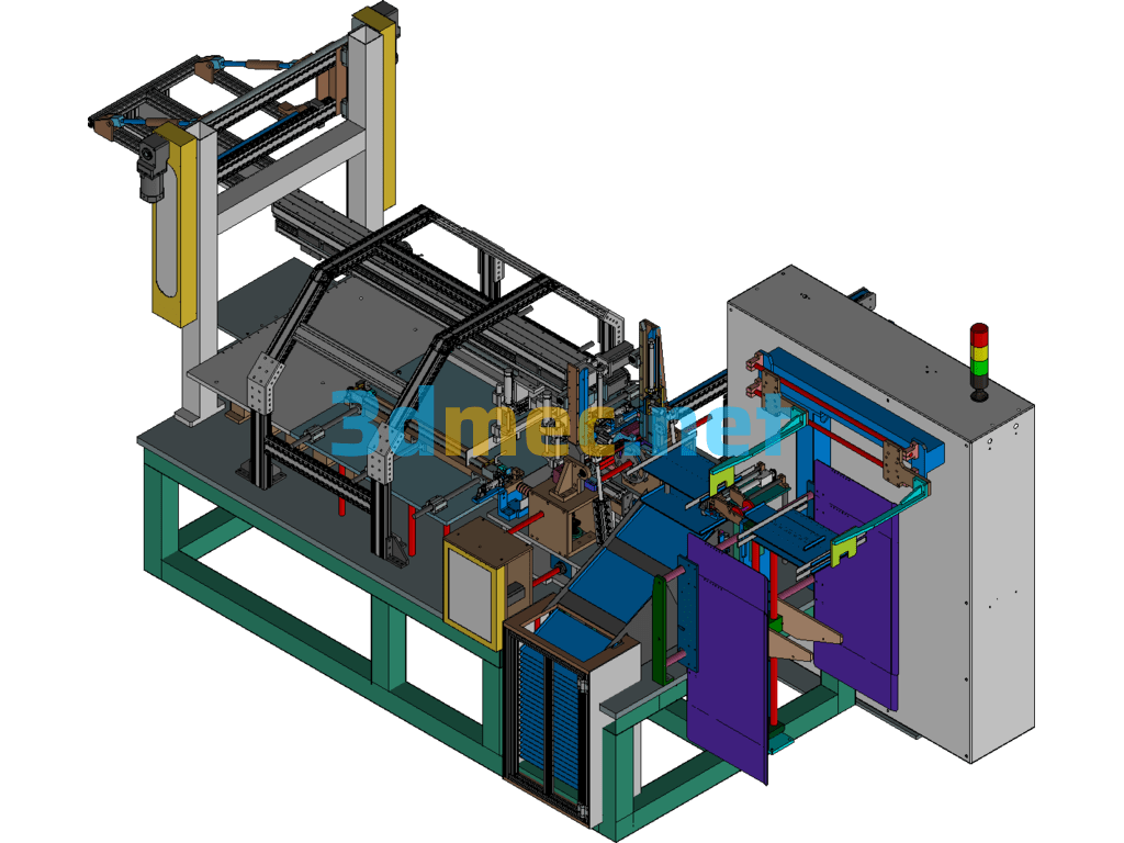 Fully Automatic Water Tank Assembly Machine - 3D Model Exported Free Download