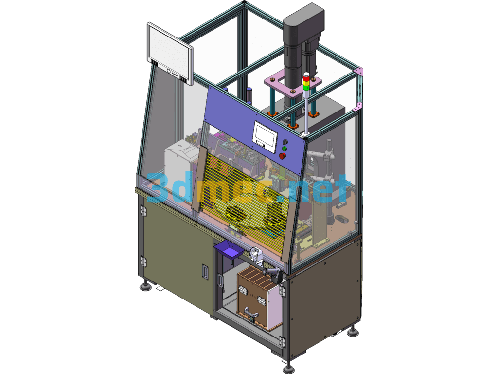 Bearing Pressing/Laser Engraving/Seal Ring Assembly All-In-One Machine - 3D Model Exported Free Download