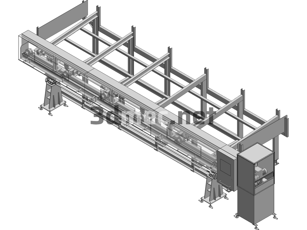 Heavy Duty Round Bar Feeder 3D Model - 3D Model SolidWorks Free Download