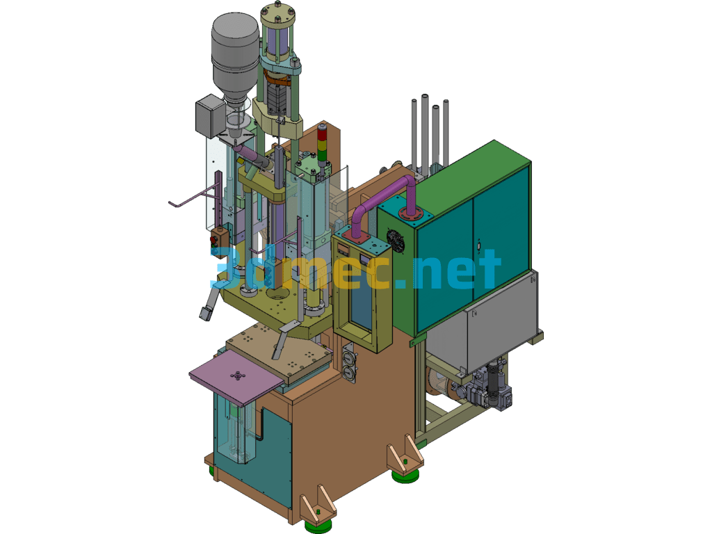 20 Ton Vertical Injection Molding Machine - 3D Model SolidWorks Free Download