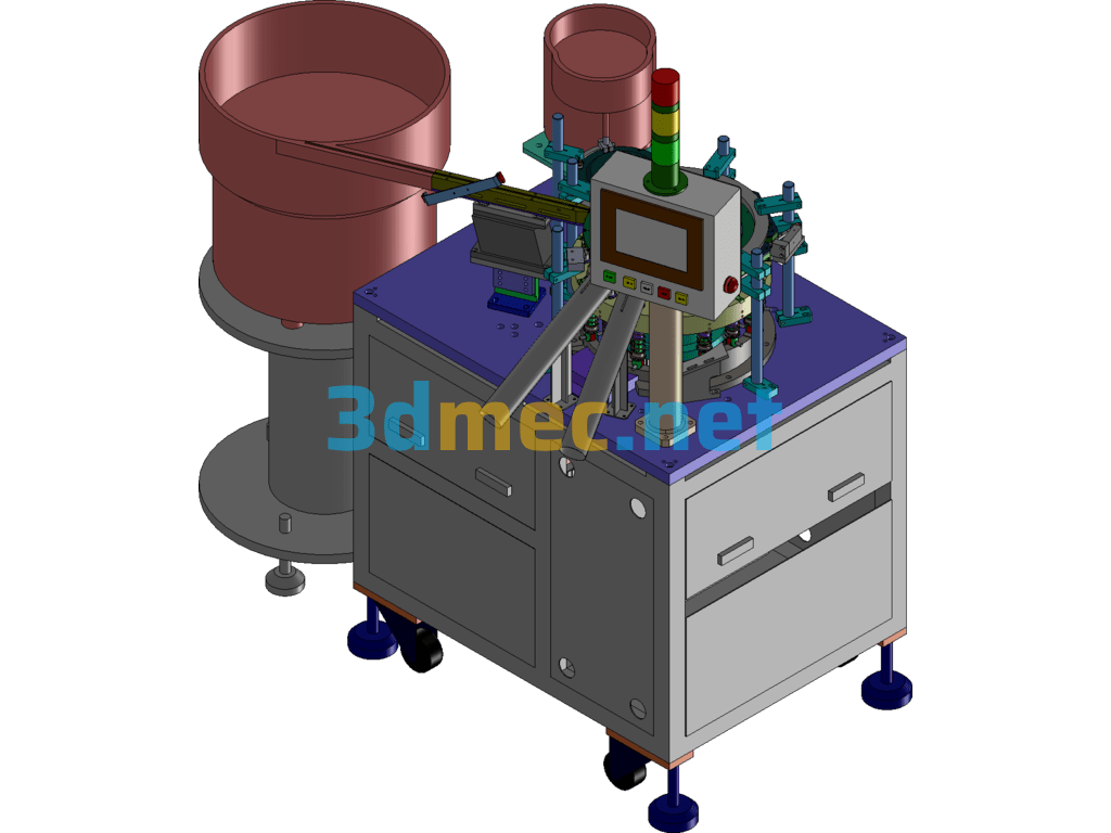 Perfume Spray Head Pump Core Seal Ring Assembly Machine - 3D Model SolidWorks Free Download