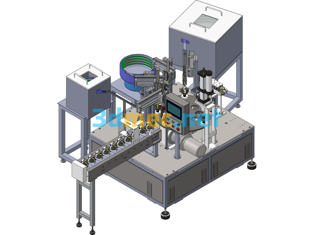 Non-Standard Automatic Turntable Copper Sheet Assembly Machine - 3D Model SolidWorks Free Download