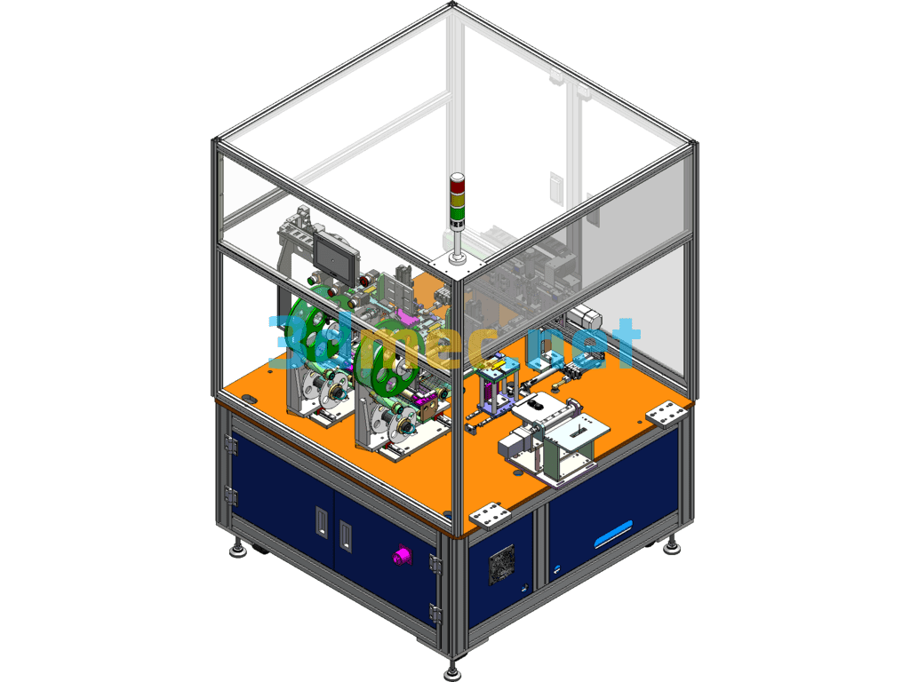 Battery Back Double-Sided Tape Machine / Battery Automatic Labeling Machine Glue Insulation Tape Machine - 3D Model SolidWorks Free Download