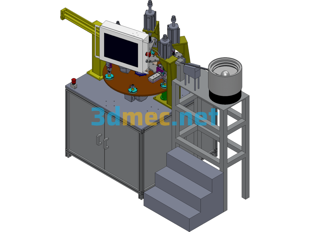 Rotary Expansion Valve Body Assembly Machine - 3D Model SolidWorks Free Download