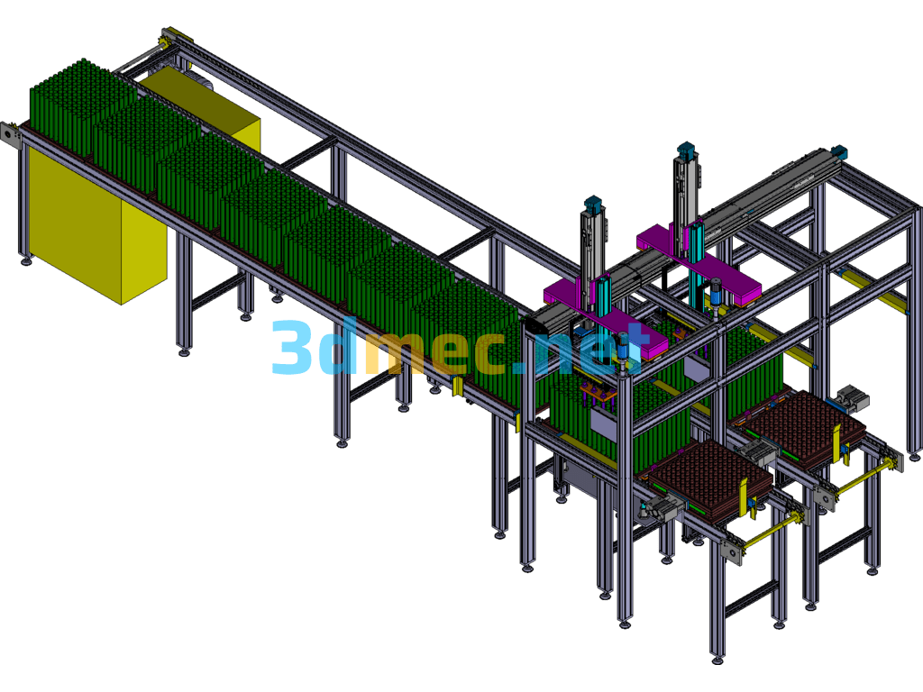 Conveyor Chain Grabbing And Transferring Robot - 3D Model Exported Free Download