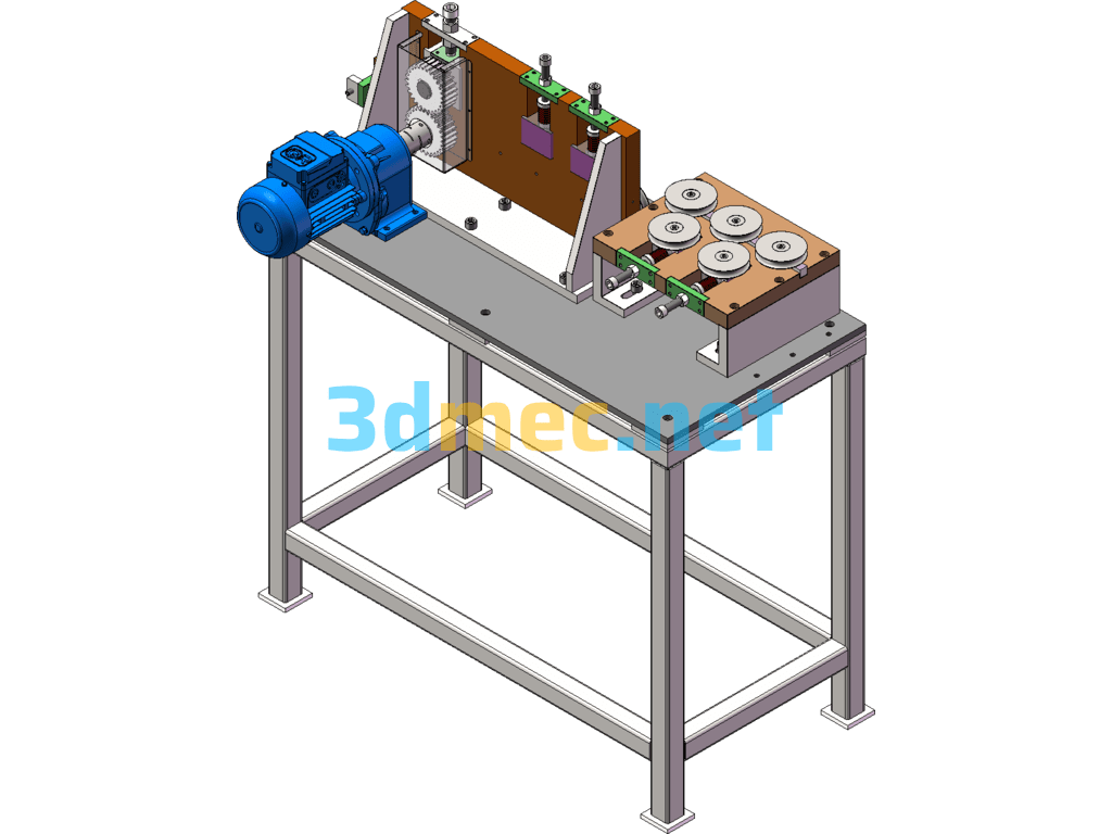 Semi-Automatic Pipe Bending And Straightening Machine - 3D Model SolidWorks Free Download