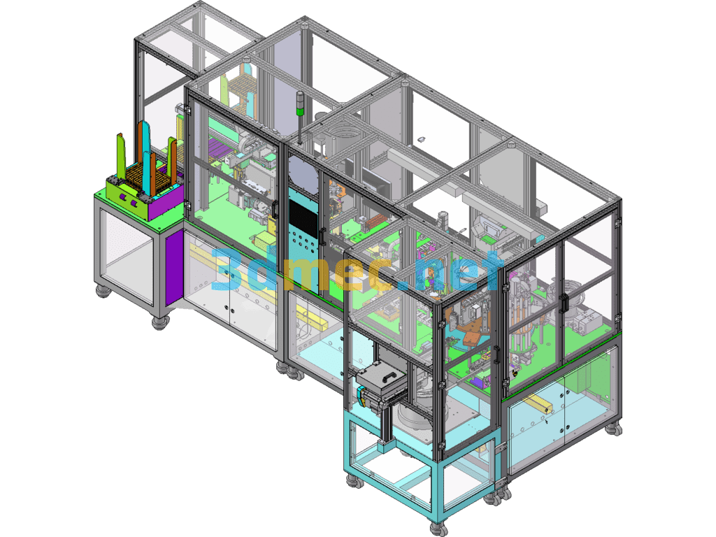 Tray Automatic Loading And Unloading, Transplanting, Automatic UV Dispensing And CCD Detection All-In-One Machine Design Model - 3D Model SolidWorks Free Download