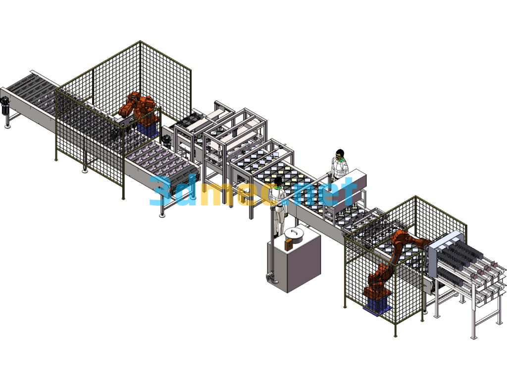 Sandwich And Hamburger Production Line - 3D Model SolidWorks Free Download